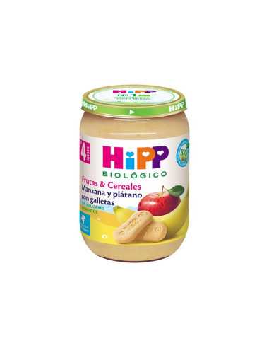 Potito de Manzana y Platano con galletas +4M Bio 190g Hipp