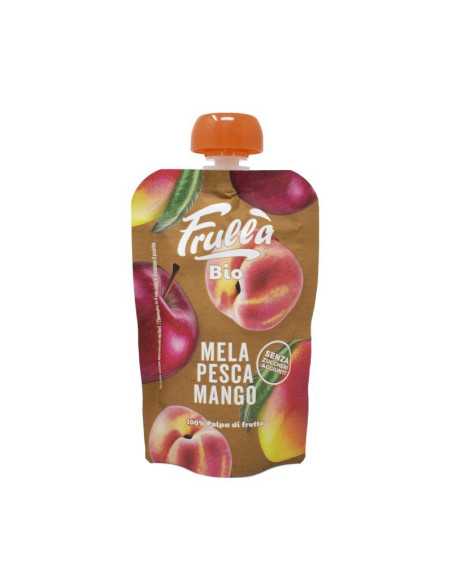 Pure de Manzana, Melocoton y Mango Bio doypack 100g Frulla