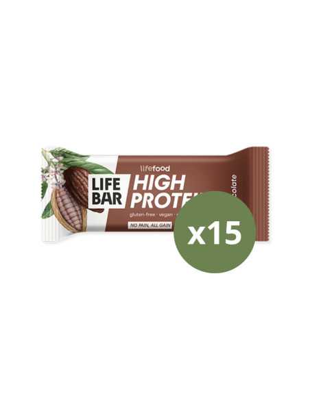 Barrita de proteina sabor chocolate bio 40g (caja 15 unds) Lifebar