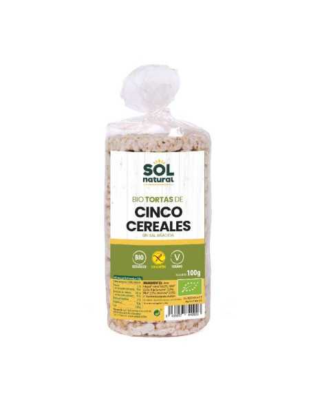 Tortas de 5 cereales s/gluten Bio 100g Sol natural