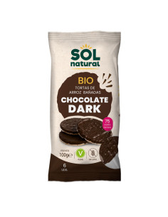 Tortitas de arroz chocolate Dark s/g bio 100g Sol Natural
