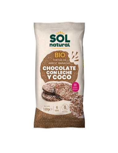 Tortitas de arroz chocolate y coco s/g bio 100g Sol Natural