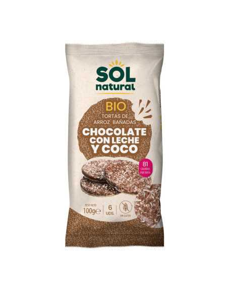 Tortitas de arroz chocolate y coco s/g bio 100g Sol Natural