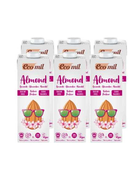 Bebida de almendra nature (sin azucar) proteina Bio 6x1L Ecomil