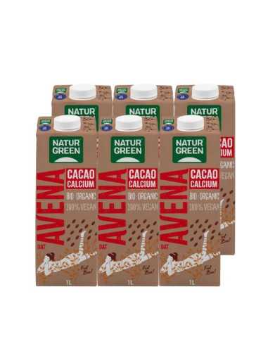 Bebida de avena con chocolate calcium bio 6x1L Naturgreen