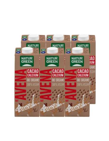 Bebida de avena con chocolate calcium bio 6x1L Naturgreen Bebida de avena con chocolate calcium bio 6x1L Naturgreen