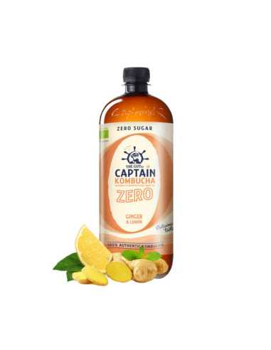 Kombucha ZERO Ginger & Lemon Bio 1L Captain Kombucha