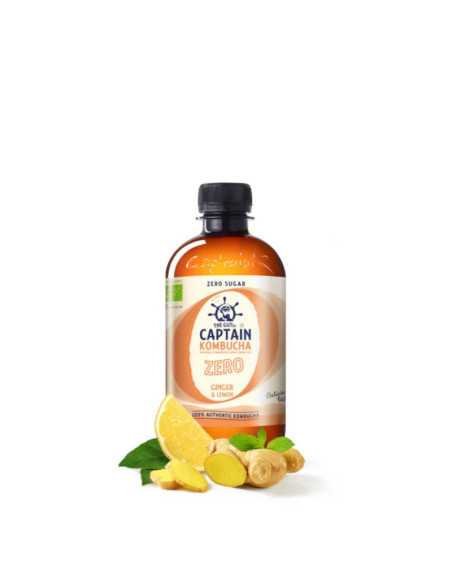 Kombucha ZERO Ginger & Lemon Bio 400ml Captain Kombucha
