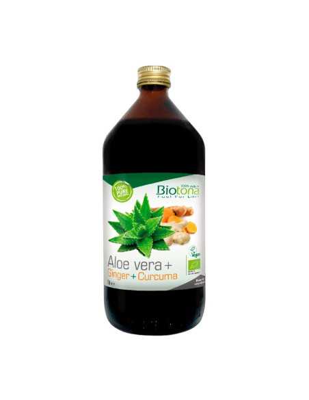 Jugo Aloe vera+ Jengibre+ Curcuma Bio 1L Biotona