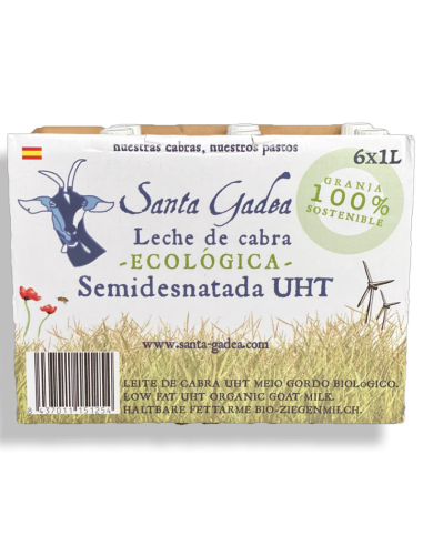 Leche de cabra semidesnatada UHT Bio 1L Santa Gadea