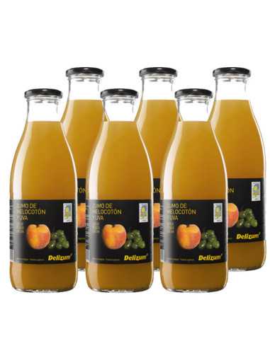 Zumo de Melocoton y Uva Blanca bio 6x750ml Delizum