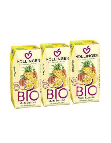 Zumo Multi Sunrise (multifrutas) Bio 3x200ml Hollinger