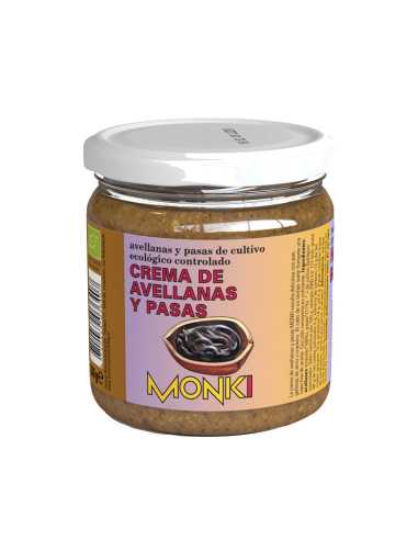 Crema de Avellanas y Pasas Bio 330g Monki