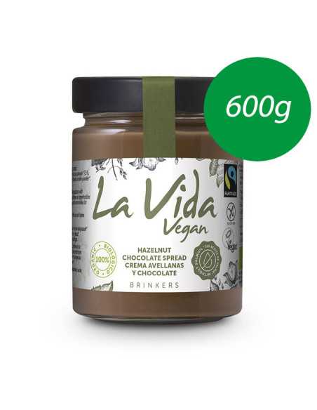 Crema de chocolate con avellanas vegana Bio 600g La Vida Vegan