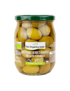 Aceitunas verdes gigantes bella di Cerignola Bio 550g Organica Italia