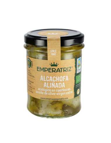 Alcachofa aliñadas en cuartos con aceite de oliva virgen extra bio 180g Emperatriz