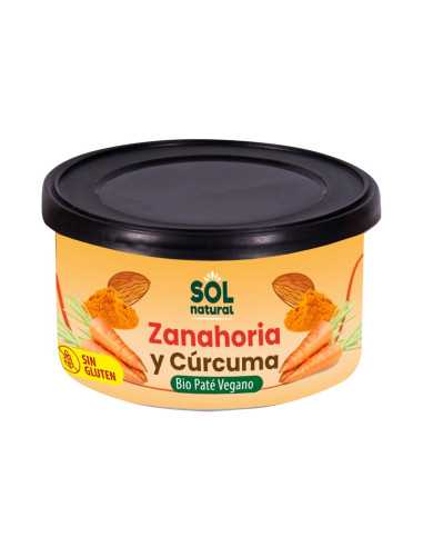 Pate vegano zanahoria curcuma bio 125g Sol Natural