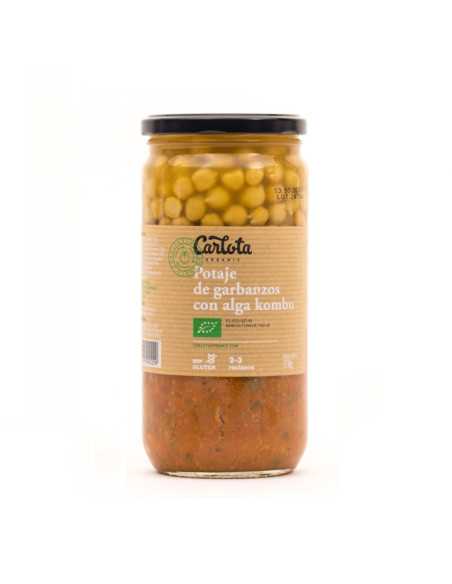 Potaje de garbanzos con alga kombu Bio 720g Carlota Organic
