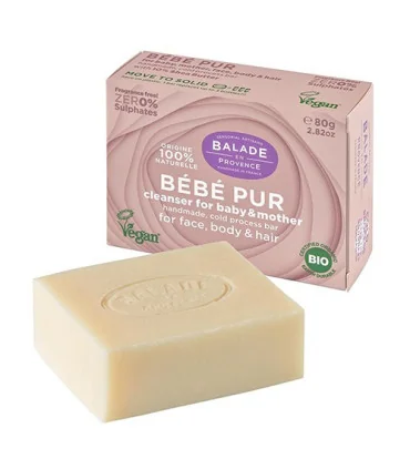 Jabón sólido para bebé BEBÉ PUR-80 gr | Jabón bebé ecológico