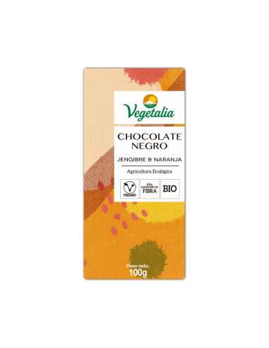 Chocolate negro con jengibre y naranja bio 100g Vegetalia