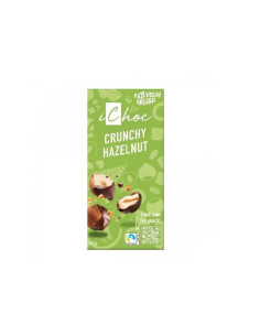 Chocolate vegano con avellanas crunchy hazelnut Bio 80g Ichoc