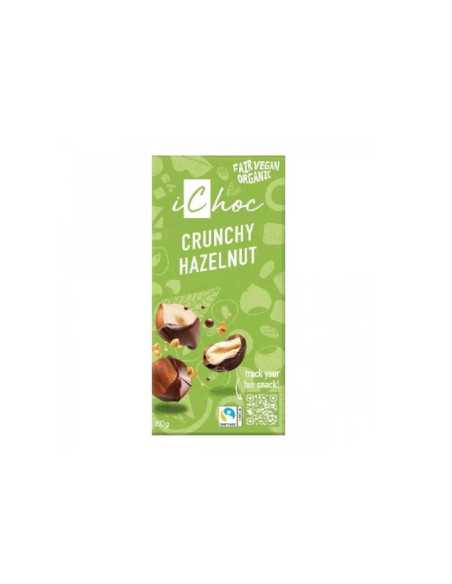 Chocolate vegano con avellanas crunchy hazelnut Bio 80g Ichoc