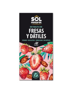 Tableta Chocolate con fresas y datiles Bio 70 g Sol Natural