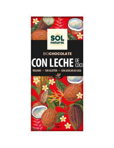 Tableta chocolate con leche de coco Bio 70g Sol Natural