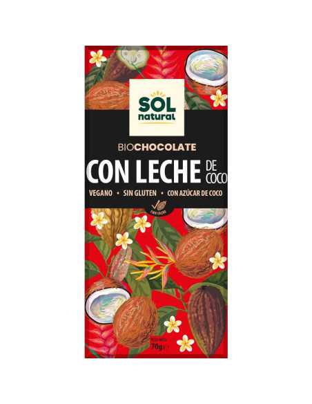 Tableta chocolate con leche de coco Bio 70g Sol Natural