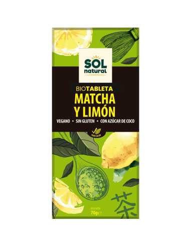Tableta chocolate matcha-limon bio 70g Sol Natural
