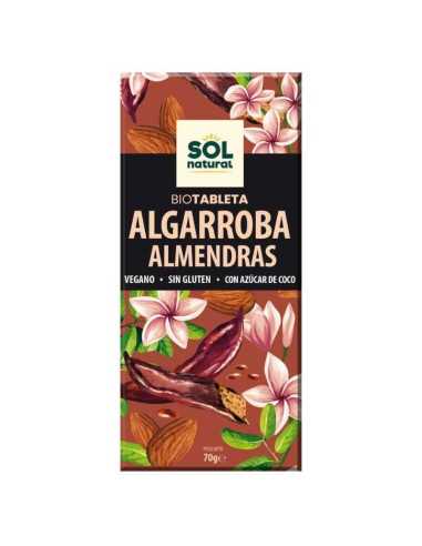 Tableta de algarroba con almendras bio 70g Sol Natural