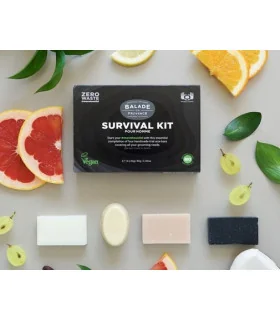 Kit de supervivencia para hombre | Champú, Jabón, Espuma y Bálsamo Sólidos naturales