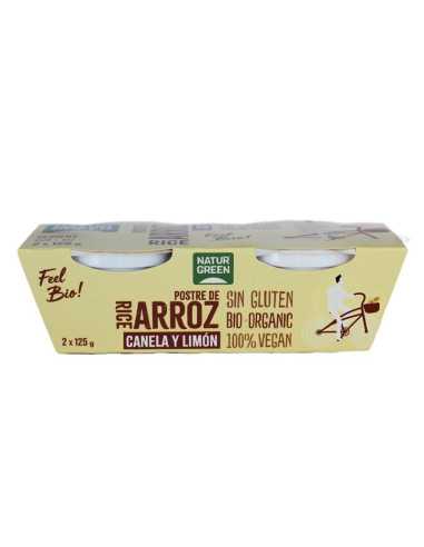 Postre de arroz canela y limon Bio 2x125g Naturgreen