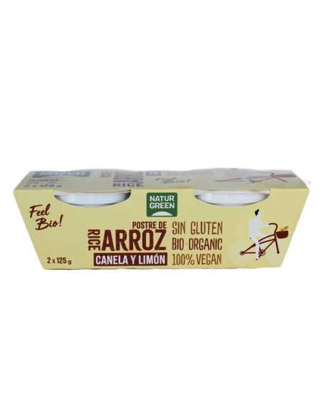 Postre de arroz canela y limon Bio 2x125g Naturgreen