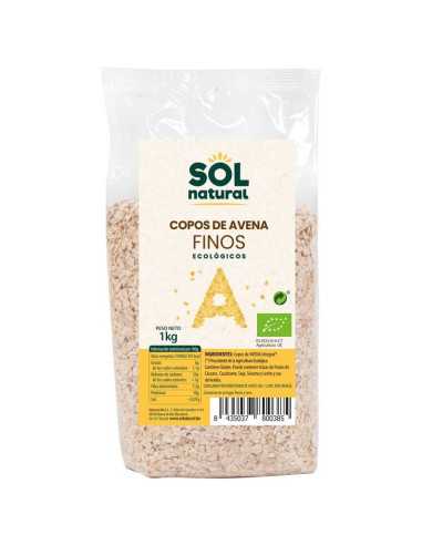 Copos de avena finos bio 1kg Sol Natural