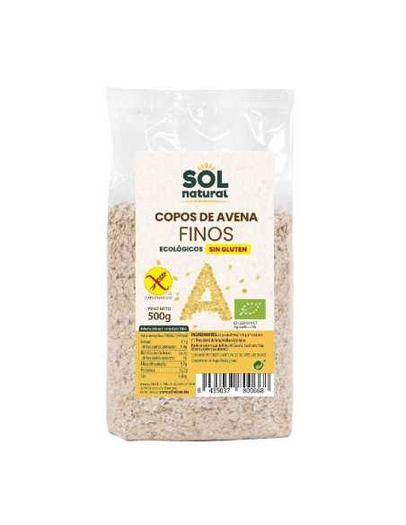 Copos de avena finos sin gluten bio 500g Sol Natural