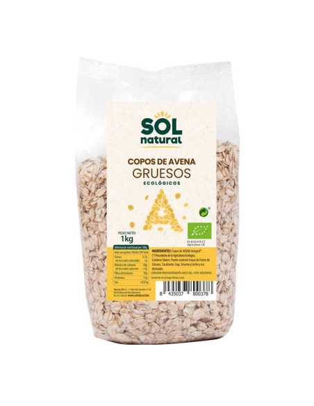 Copos de avena gruesos bio 1kg Sol Natural