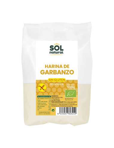 Harina de garbanzo sin gluten bio 500g Sol Natural