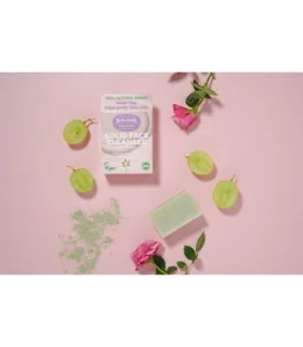 Limpiador facial sólido con arcilla verde y rosa mosqueta-40/80 gr | Limpiador facial ecológico