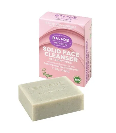 Limpiador facial sólido con arcilla verde y rosa mosqueta 80 gr