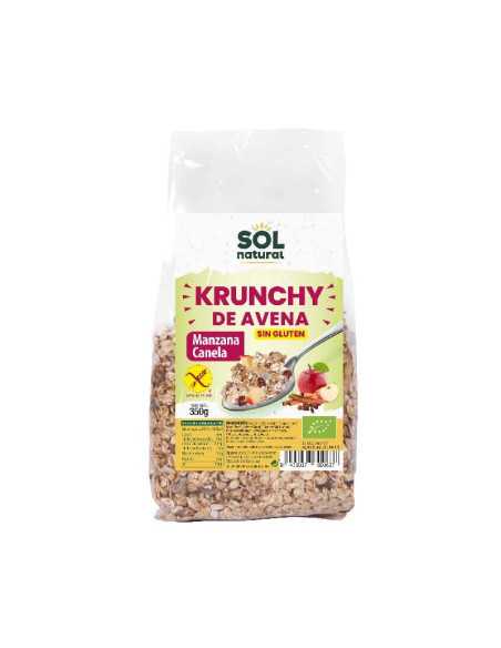 Krunchy avena manzana-canela sin gluten bio 350g Sol Natural