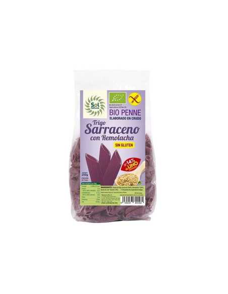 Penne de trigo sarraceno, remolacha y lino sin gluten 250g Sol Natural