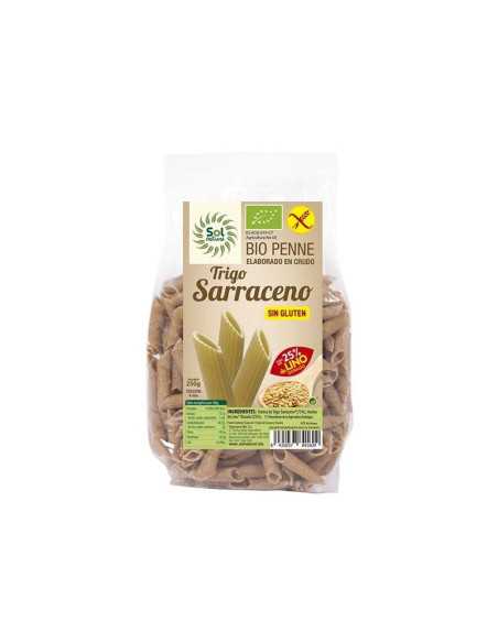 Penne trigo sarraceno lino sin gluten bio 250g Sol Natural