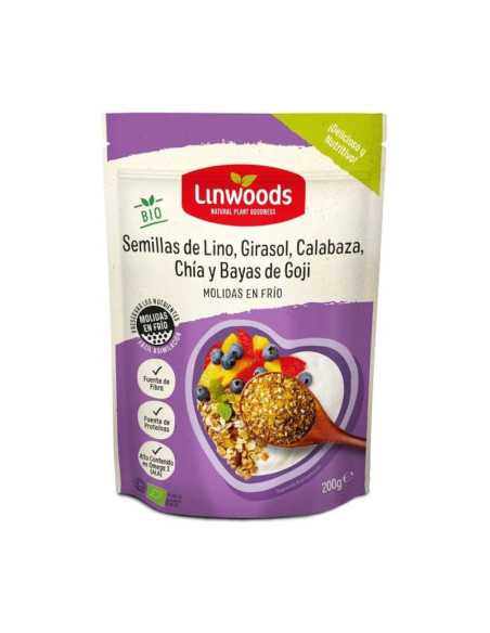 Semillas de Lino, Girasol, Calabaza, Chia y Bayas de Goji Molidas Bio 200g Linwoods