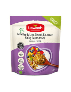 Semillas de Lino, Girasol, Calabaza, Chia y Bayas de Goji Molidas Bio 425g Linwoods