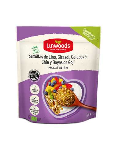 Semillas de Lino, Girasol, Calabaza, Chia y Bayas de Goji Molidas Bio 425g Linwoods