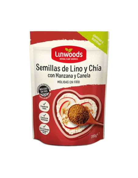 Semillas molidas de Lino y chia con Manzana y Canela Bio 200g Linwoods