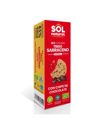 Cookies trigo sarraceno con chips de chocolate bio 170g Sol Natural