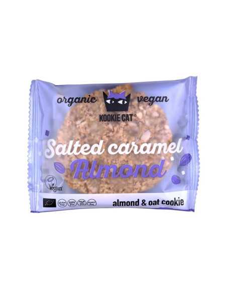 Galleta almendras con caramelo salado Bio 12x50g Kookie Cat