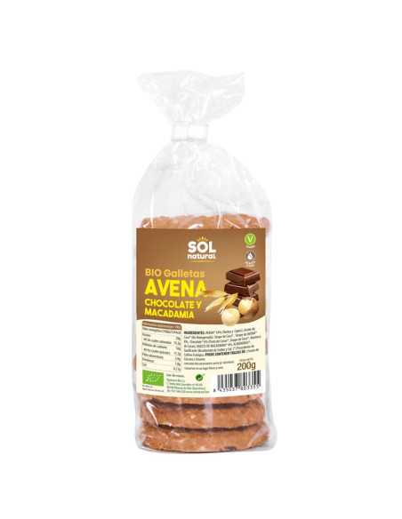 Galletas Avena Chocolate y Macadamia Bio 200g Sol Natural